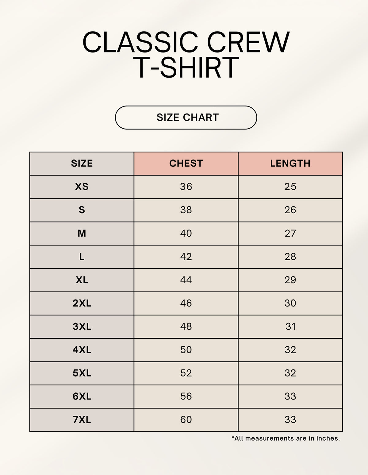 Size chart