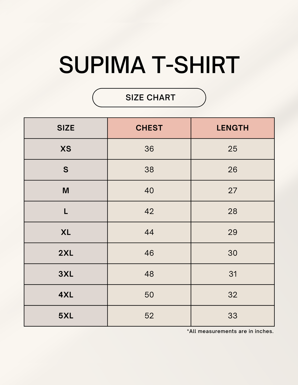 Size chart