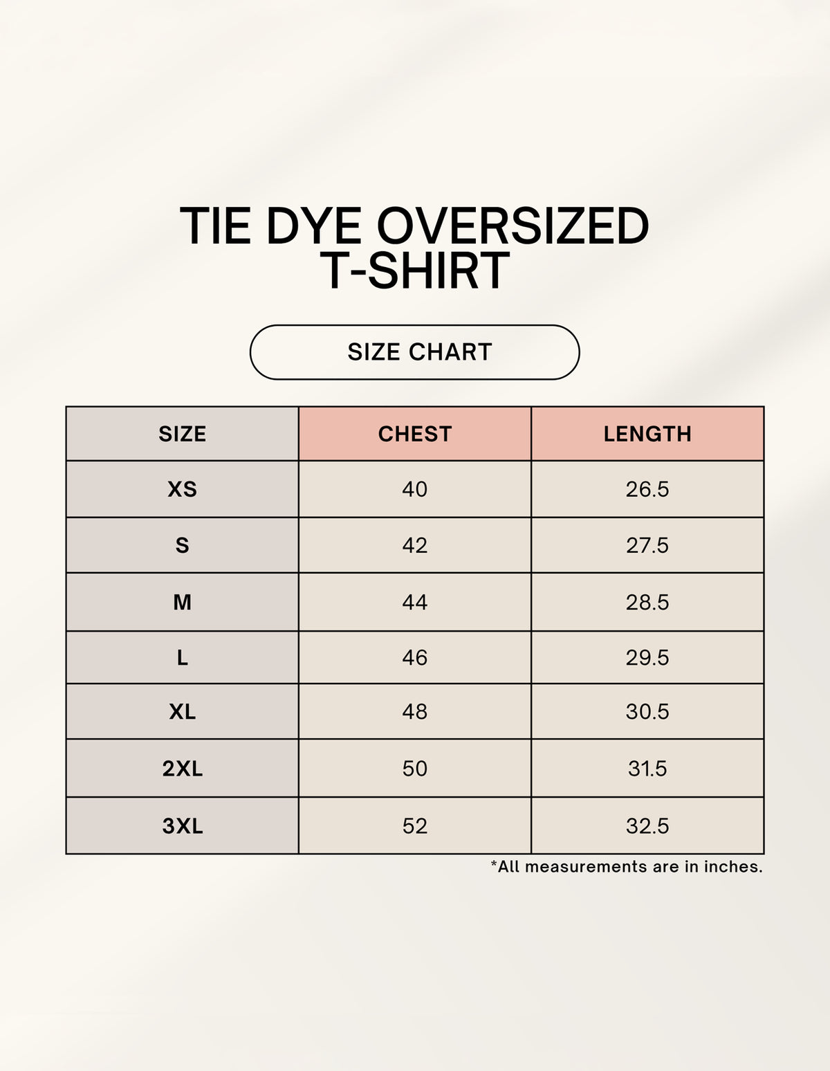Size chart